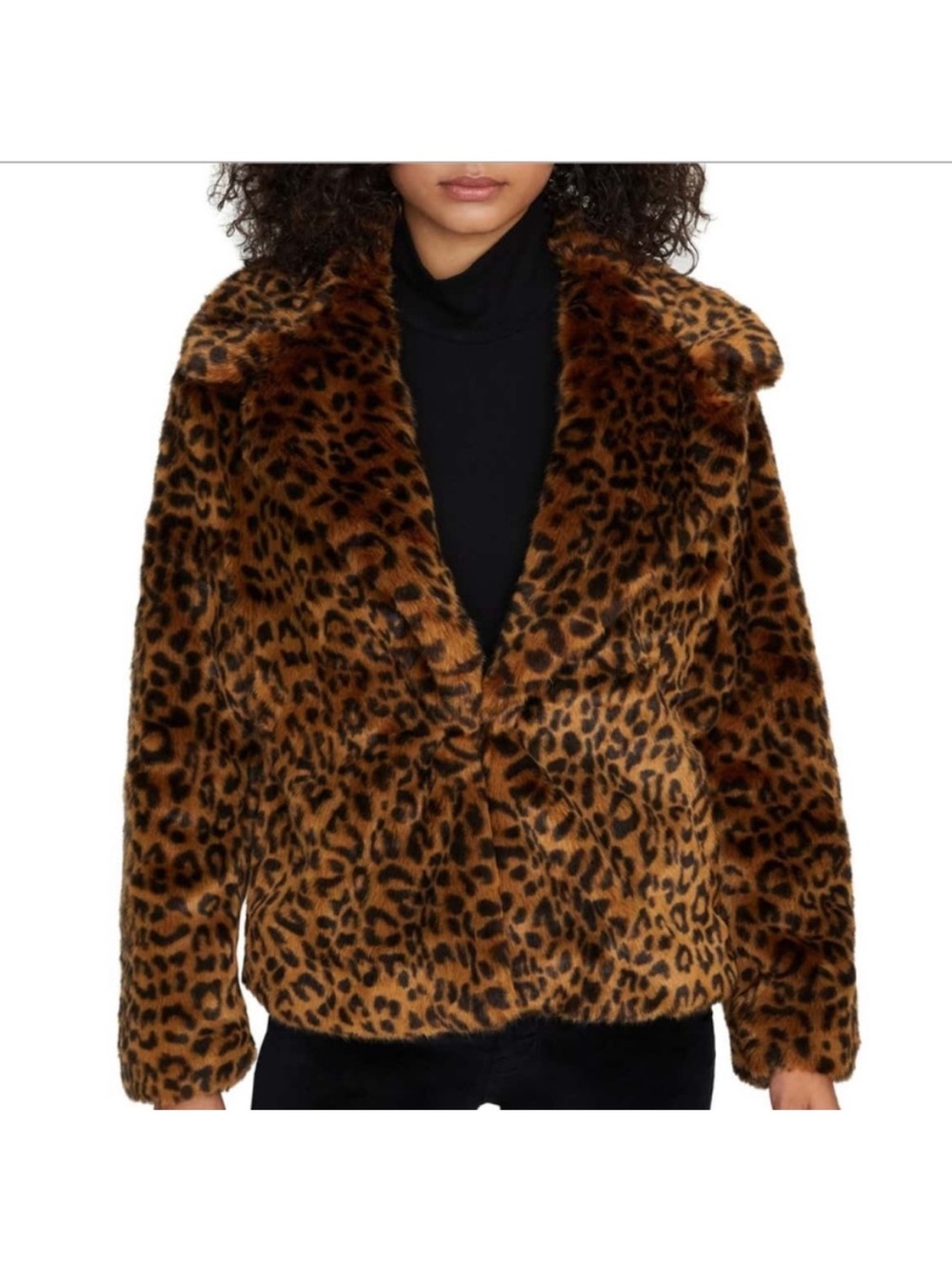 Sanctuary Over the Rainbow Faux Fur Leopard Animal Print Coat Mob Wife Med NEW